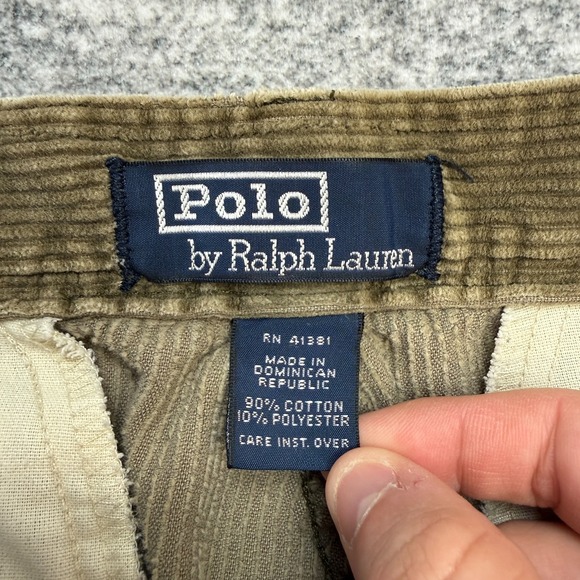 VTG Polo Ralph Lauren Cargo Corduroy Pants Men 32x30 (30x30) Brown Wide Wale 90s - Picture 6 of 13